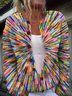 Damen Gestrickt Geometrisch Langarm Bequem Retro Strickjacke