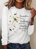 Lässig Libelle Rundhals Langarm T-Shirt