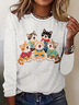 Retro Tier Rundhals Langarm T-Shirt