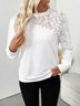 Lässig Rundhals Geblümt Sweatshirt