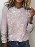 Retro Psychedelisch Kunst Rundhals Langarm T-Shirt