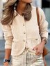 Damen Baumwolle Unifarben Langarm Bequem Lässig Strickjacke