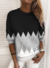 Lässig Rundhals Abstrakt Sweatshirt Print