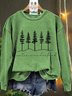 Retro Rundhals Weihnachtsbaum Sweatshirt