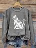 Retro Rundhals Tier Sweatshirt