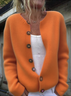 Damen Wolle/Stricken Unifarben Langarm Bequem Lässig Strickjacke
