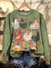 Retro Rundhals Tier Sweatshirt