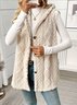 Damen Baumwolle Unifarben Ärmellos Bequem Lässig Strickjacke