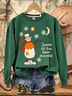 Lässig Rundhals Textbriefe Sweatshirt