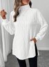 Lässig Unifarben Rundhals Langarm T-Shirt