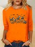 Retro Tier Rundhals Langarm T-Shirt