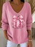 Damen Baumwolle Geometrisch Langarm Bequem Lässig Pullover