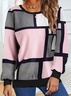 Lässig Rundhals Abstrakt Sweatshirt Print