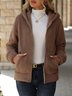 Damen Frühling/Herbst Oberbekleidung Lässig Unifarben Langarm Kapuze Jacke