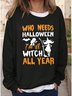 Retro Rundhals Halloween Sweatshirt