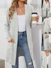 Damen Frühling/Herbst Oberbekleidung Retro Nahtverarbeitung Unifarben Langarm Wickeln Jacke