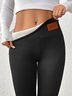 Damen Unifarben Lässig Winter Lang Leggings