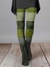 Damen Gestreift Retro Alle Jahreszeiten Lang Leggings