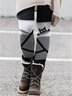 Damen Geometrisch Retro Alle Jahreszeiten Lang Leggings