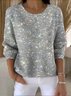 Damen Baumwolle Halloween Langarm Bequem Retro Pullover