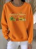 Lässig Rundhals Geblümt Sweatshirt