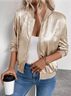 Damen Frühling/Herbst Oberbekleidung Lässig Unifarben Langarm Jacke