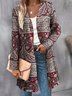 Damen Frühling/Herbst Oberbekleidung Lässig Geometrisch Langarm V-Ausschnitt Jacke