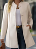 Damen Frühling/Herbst Oberbekleidung Lässig Unifarben Langarm Schalkragen Jacke