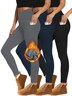 Damen Unifarben Retro Winter Lang Leggings