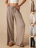 Damen Unifarben Lang Elastische Taille Hose Lässig Frühling/Herbst Hose
