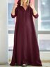 Damen Unifarben Frühling/Herbst Kleid Kapuze Langarm A-Linien-Kleid