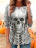 Lässig Halloween Rundhals Langarm T-Shirt