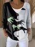 Damen Halloween Langarm Bequem Lässig Print Strickjacke