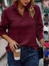 Retro Mock Neck Unifarben Sweatshirt Nahtverarbeitung
