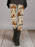 Damen Geblümt Lässig Alle Jahreszeiten Print Lang Leggings