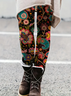 Damen Geblümt Lässig Alle Jahreszeiten Print Lang Leggings