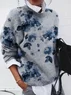 Damen Abstrakt Langarm Bequem Lässig Print Pullover