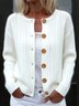 Damen Wolle/Stricken Unifarben Langarm Bequem Lässig Strickjacke