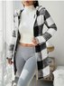 Damen Frühling/Herbst Oberbekleidung Lässig Geometrisch Langarm Kapuze Jacke