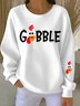 Lässig Rundhals Truthahn Sweatshirt