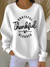 Lässig Rundhals Textbriefe Sweatshirt