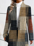 Damen Frühling/Herbst Oberbekleidung Retro Print Geometrisch Langarm Stehkragen Jacke