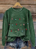 Lässig Rundhals Weihnachten Sweatshirt Print
