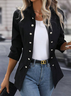 Damen Frühling/Herbst Oberbekleidung Lässig Unifarben Langarm Jacke
