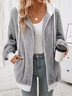 Damen Frühling/Herbst Oberbekleidung Lässig Farbblock Langarm Kapuze Jacke