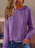 Damen Unifarben Langarm Bequem Retro Pullover
