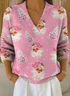 Damen Weihnachtsmann Langarm Bequem Retro Pullover