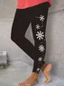Damen Weihnachten Lässig Alle Jahreszeiten Print Lang Leggings