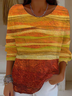 Damen Abstrakt Langarm Bequem Lässig Print Pullover