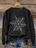 Lässig Rundhals Weihnachten Sweatshirt Print